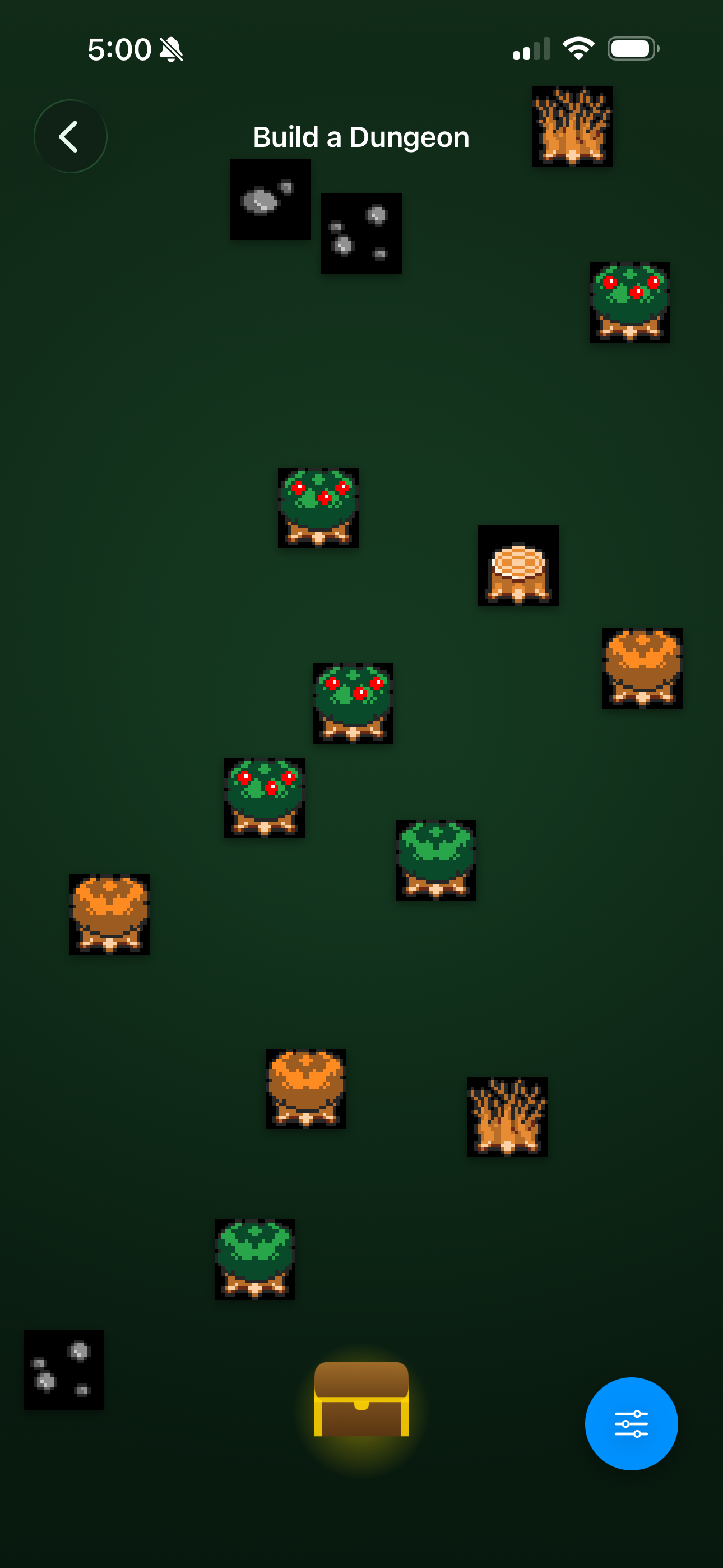 A finished forest-biome dungeon, ready to play